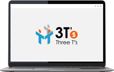 3T'sのロゴが表示されているPC