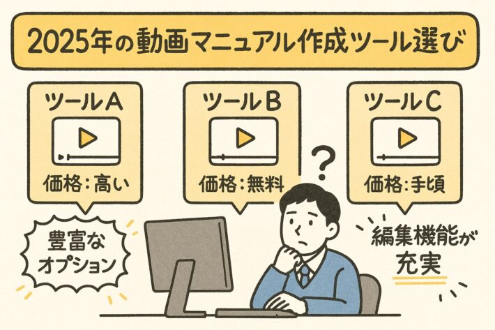 2025年の動画マニュアル作成ツール選びのポイント：費用、機能、使いやすさをチェックリストで解説