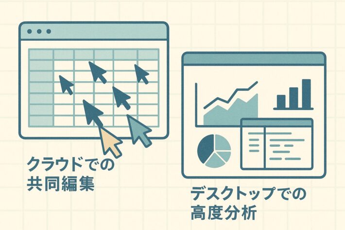 スプレッドシートはクラウド、EXCELは高度分析
