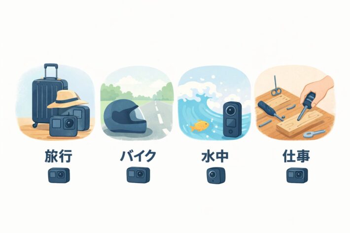 アクションカムの撮影シーン