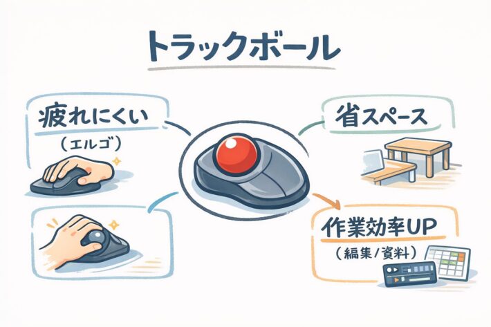 省スペースで疲れにくい