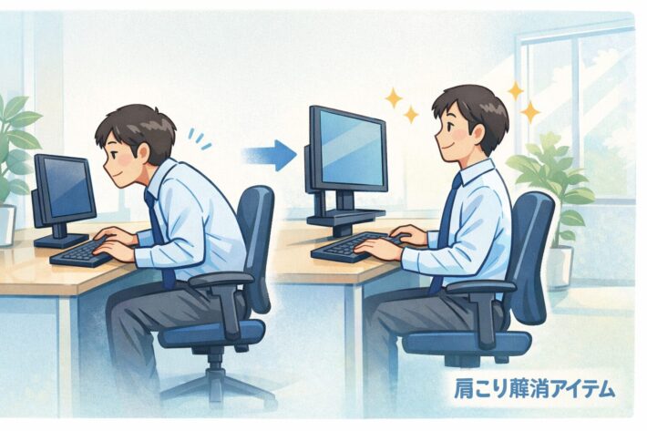 デスクワークの肩こり解消アイテム12選｜原因別に効く肩こりがラクになる！デスクワーク快適アイテム決定版