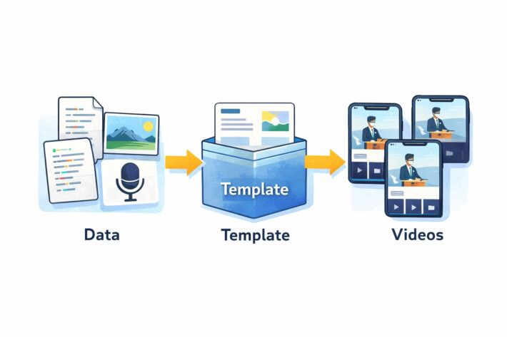 Remotionのテンプレートで生産。